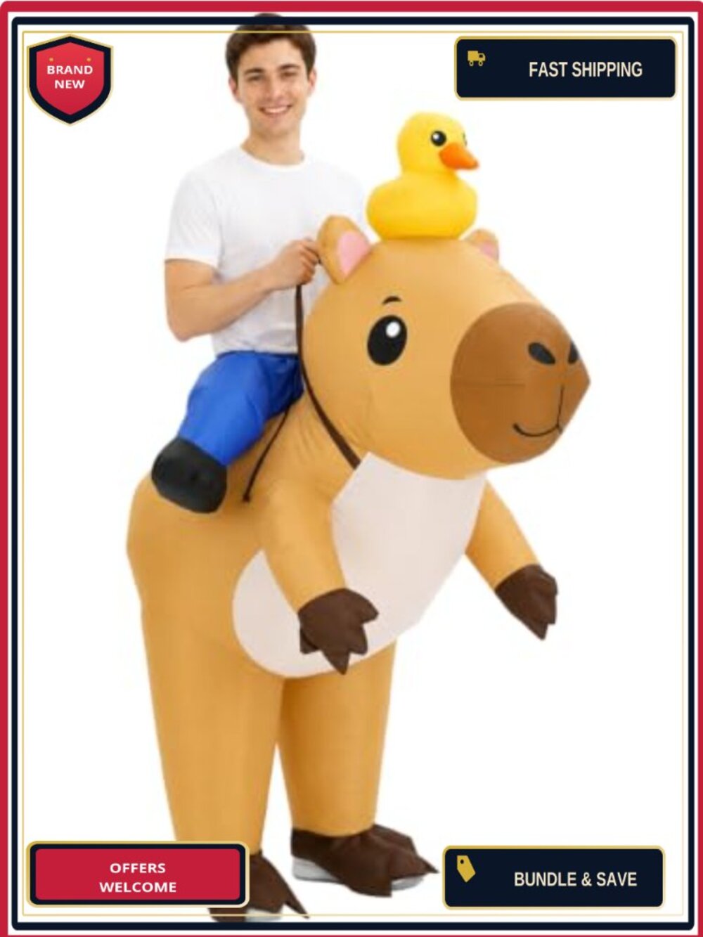 Inflatable Capybara Costume Adult Funny Blow Up Halloween Party